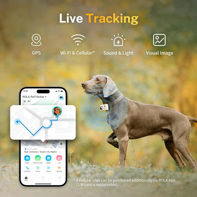 Enabot ROLA PetTracker – GPS Tracker for Pets, White