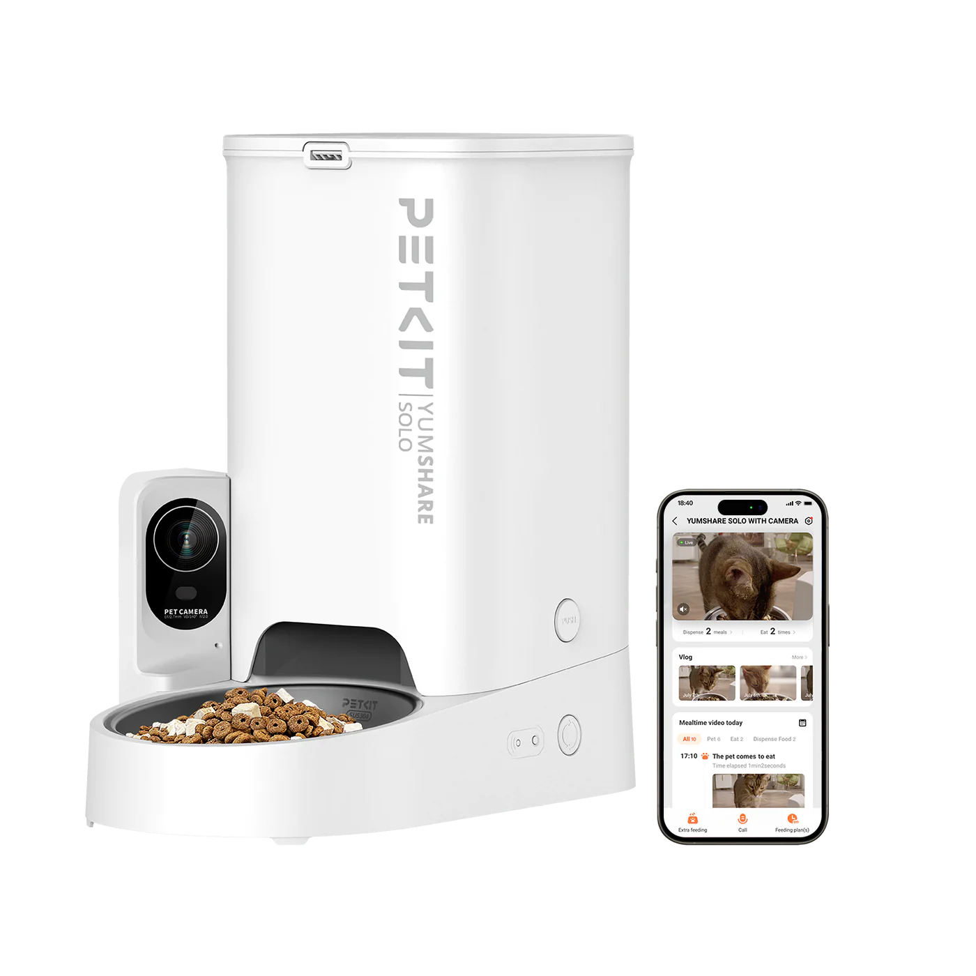 PETKIT YumShare Solo Smart Feeder with Camera (P571) – 3L, White