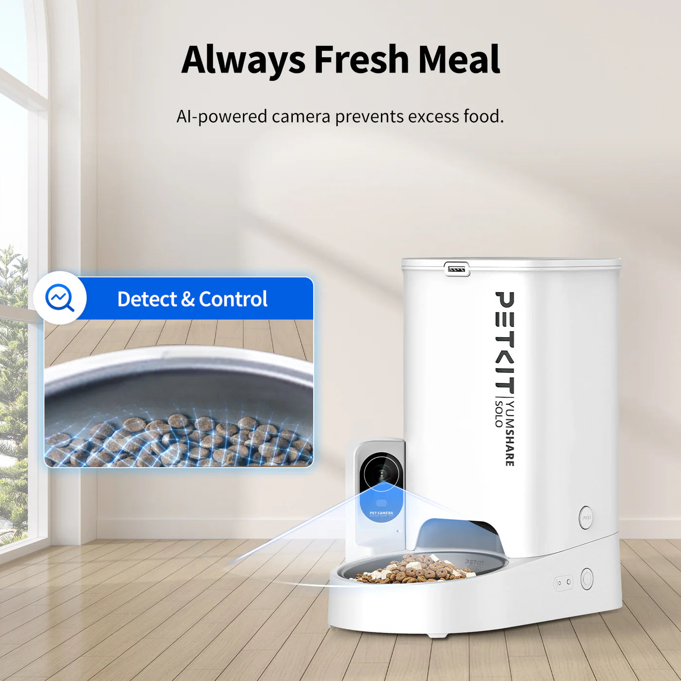 PETKIT YumShare Solo Smart Feeder with Camera (P571) – 3L, White